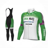 2023 Maillot Cyclisme Bardiani Csf Faizane Vert Blanc Manches Longues Et Cuissard