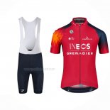 2023 Maillot Cyclisme INEOS Grenadiers Rouge Manches Courtes Et Cuissard