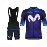 2023 Maillot Cyclisme Movistar Bleu Blanc Manches Courtes Et Cuissard