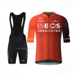 2024 Maillot Cyclisme INEOS Grenadiers Rouge Noir Manches Courtes Et Cuissard