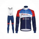 2020 Maillot Cyclisme Direct Energie Profond Bleu Rouge Manches Longues Et Cuissard