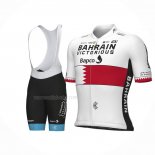 2023 Maillot Cyclisme Bahrain Champion Bahrain Victorious Blanc Rouge Manches Courtes Et Cuissard