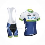 2014 Maillot Cyclisme Orica GreenEDGE Blanc Bleu Manches Courtes Et Cuissard