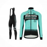 2018 Maillot Cyclisme Bianchi Bleu Manches Longues Et Cuissard