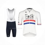 2022 Maillot Cyclisme British Champion INEOS Bleu Blanc Manches Courtes Et Cuissard