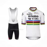 2022 Maillot Cyclisme Jumbo Visma Blanc Manches Courtes Et Cuissard