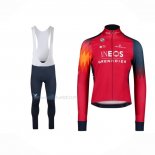 2023 Maillot Cyclisme INEOS Grenadiers Rouge Manches Longues Et Cuissard