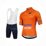 2018 Maillot Cyclisme Tour Down Under Santos Orange Manches Courtes Et Cuissard
