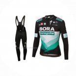 2020 Maillot Cyclisme Bora-Hansgrone Noir Vert Manches Longues Et Cuissard
