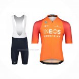 2022 Maillot Cyclisme INEOS Grenadiers Orange Manches Courtes Et Cuissard