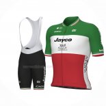 2023 Maillot Cyclisme Jayco Alulaitaliechampion Vert Blanc Rouge Manches Courtes Et Cuissard