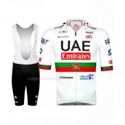 2024 Maillot Cyclisme UAE Portugal Champion Blanc Manches Courtes Et Cuissard
