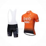 2019 Maillot Cyclisme CCC Orange Manches Courtes Et Cuissard
