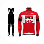 2022 Maillot Cyclisme Lotto Soudal Rouge Manches Longues Et Cuissard