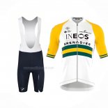 2023 Maillot Cyclisme INEOS Grenadiers Jaune Manches Courtes Et Cuissard