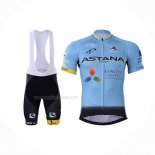 2017 Maillot Cyclisme Astana Bleu Manches Courtes Et Cuissard