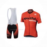 2017 Maillot Cyclisme Sportful Orange Manches Courtes Et Cuissard