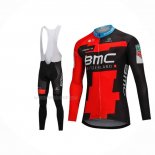 2018 Maillot Cyclisme BMC Rouge Noir Manches Longues Et Cuissard