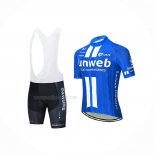 2020 Maillot Cyclisme Sunweb Bleu Blanc Manches Courtes Et Cuissard
