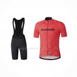 2021 Maillot Cyclisme Shimano Rouge Manches Courtes Et Cuissard(2)