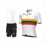 2022 Maillot Cyclisme Groupama FDJ Blanc Jaune Vert Rouge Manches Courtes Et Cuissard