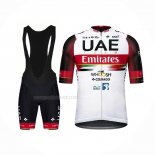 2021 Maillot Cyclisme UAE Noir Blanc Rouge Manches Courtes Et Cuissard