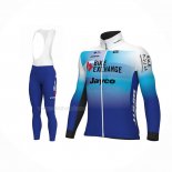 2022 Maillot Cyclisme Bike Exchange Bleu Blanc Manches Longues Et Cuissard