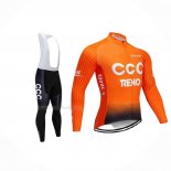 2019 Maillot Cyclisme CCC Orange Manches Longues Et Cuissard