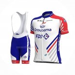 2020 Maillot Cyclisme Groupama-FDJ Rouge Bleu Manches Courtes Et Cuissard